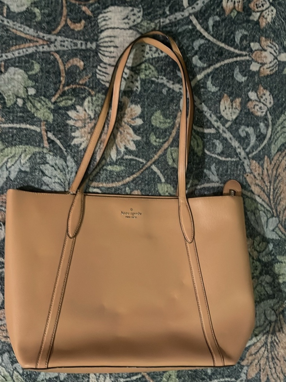 kate spade tan leather tote in camel